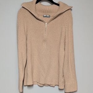BTFBM Elegant Beige Cowl Neck Sweater
